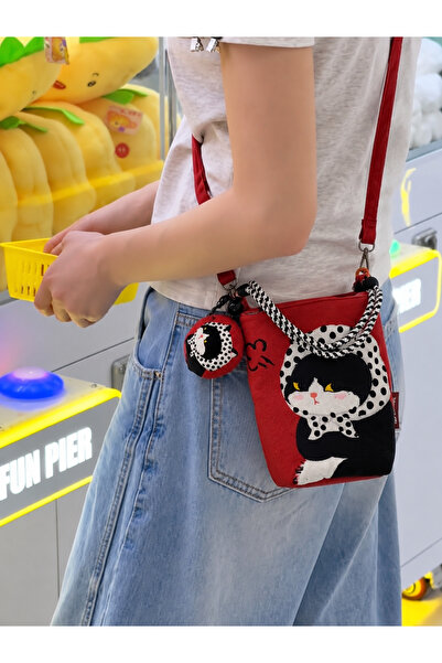 Street Bag Τσάντα ώμου και τσάντα χειρός με μοτίβο κορεάτικου στυλ ζοριασμένη...