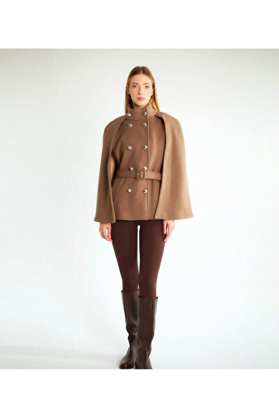Lavanta Tekstil Palton tip poncho cu curea
