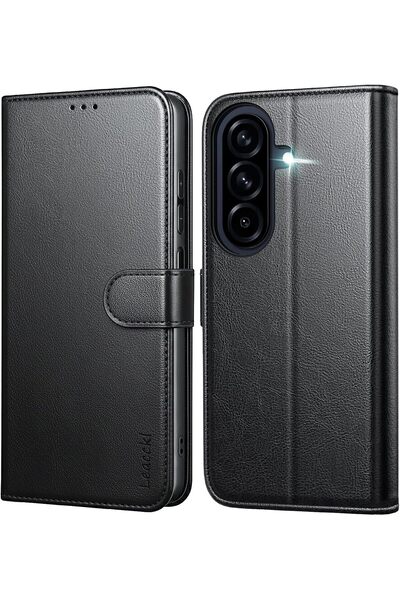 m.tk moveteck Samsung Galaxy A27 Uyumlu Kılıf 360 Tam Kaplar Deri Dokulu Kapa...