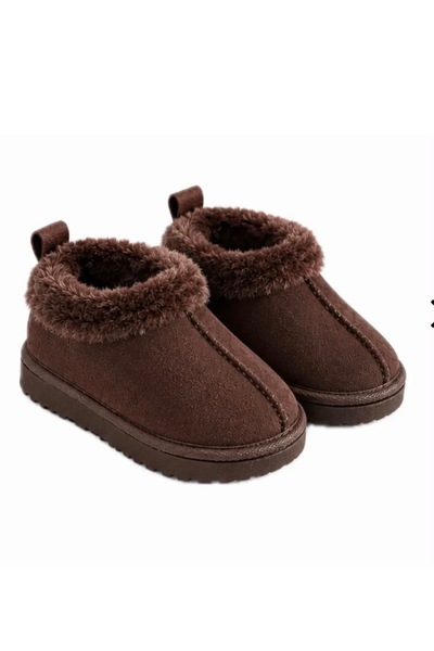 madamemuko Unisex Çocuk Bilek Boy İçi ve Boynu Kürklü Bot 1 BEDEN BÜYÜK ALINIZ