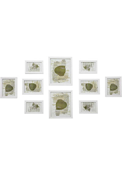 SONGMICS Set de rame foto 10 bucăți, 28x24 / 21x16 / 18x13 cm, alb, montare p...