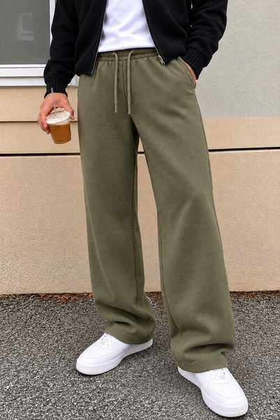 Tarz Cool Men's Oversize Baggy Fit Sweatpants 100% Cotton 3 Thread Threaded W...