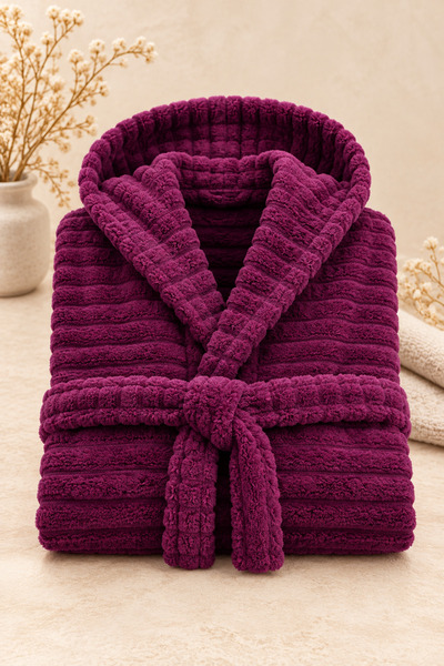 Rebeka Home Collection Weldoğa Peluş Purple Welsoft Halat cu glugă
