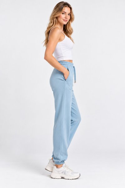Machi Women's Modal Elasticated Leg Sweatpants Relaxed Fit Double Pockets Jogger Draped Elasticated Leg