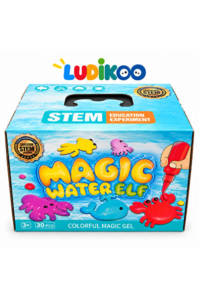 LUDIKOO Magic Water Elf creative set, colored gel figures, 12 colors, 12 shap...
