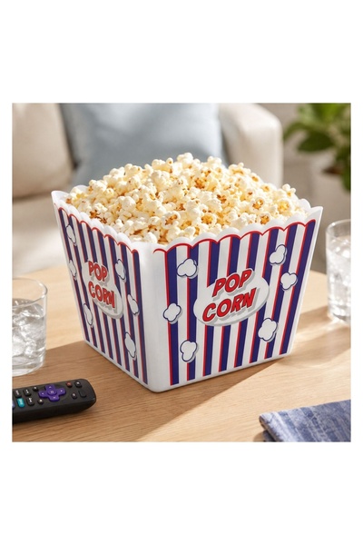 OEM Găleată Popcorn Party 6 L din Plastic, Alb-Albastru, pentru Petreceri
