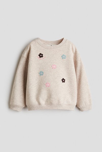 H&M Motif Detaylı ve İçi Tüylü Sweatshirt
