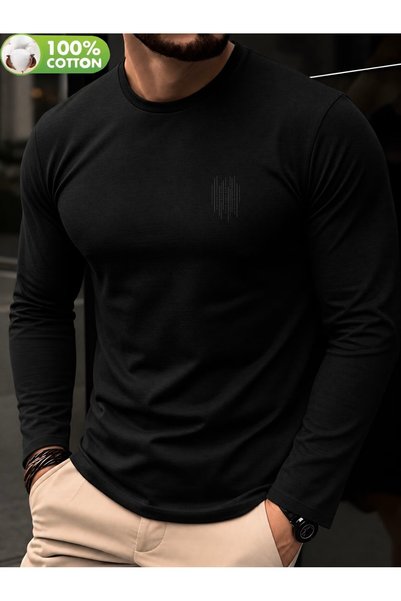 l'eivor Regular Fit Herren-Langarm-T-Shirt aus 100 % Baumwolle mit Streifenmu...