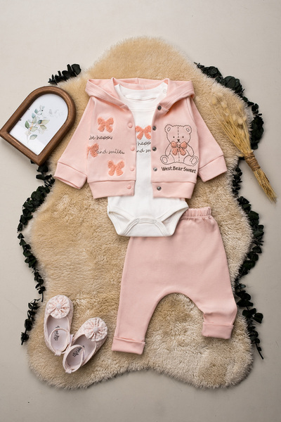Linora Baby Ribboned Rabbit Girl 3-Piece Set