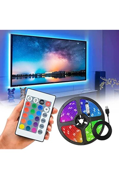 OEM Bandă LED RGB 2 metri pentru TV, Alimentare USB, Telecomandă inclusă