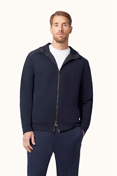 PAUL&SHARK Men's Regular Fit Hooded Reversible Zippered Elastic Waist Navy Bl...