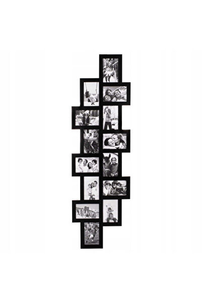 MyOfficeShop Ramă foto de perete, colaj cu 14 fotografii, 36x118cm, neagră