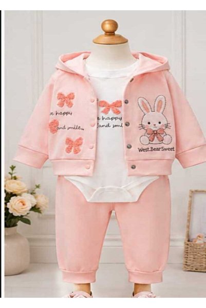 Linora Baby Ribboned Rabbit Girl 3-Piece Set
