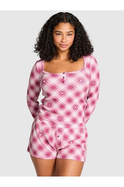 PINK Termal Henley Pijama Üstü