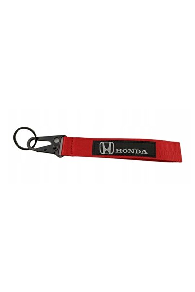 Honda Set breloc metal negru pentru chei + șnur roșu 20 cm