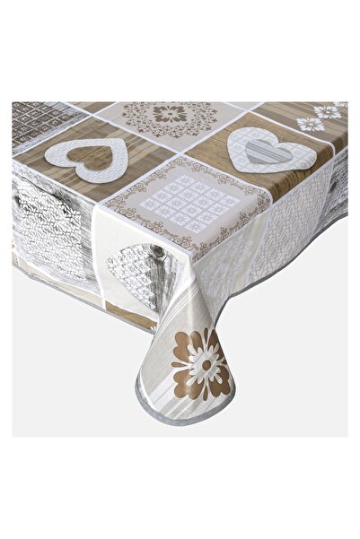 OEM Față de Masă Plastifiata Tiles cu Inimi din Lemn 180x140 cm – Protecție ș...