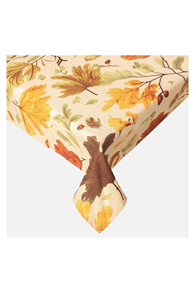 OEM Față de Masă Textila Portocalie cu Frunze 180x140 cm – Protecție și Decor...