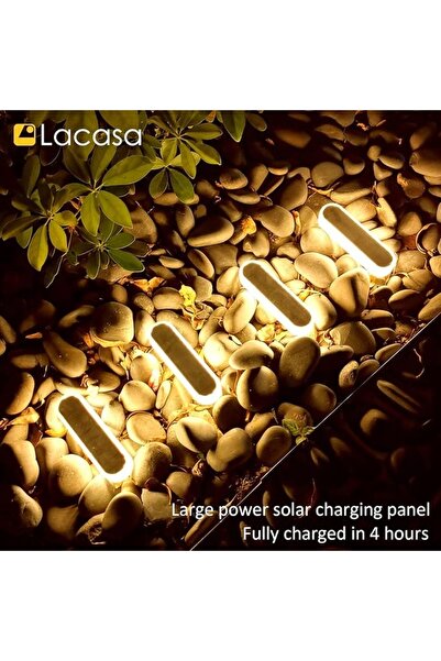NO BRAND LUMINI SOLARE LED DE GRĂDINĂ, PACHET DE 4, IMPERMEABILE ȘI UȘOR DE I...