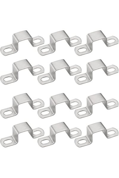 Generic عبوة من 12 قطعة، دعامات تثبيت على شكل حرف U من الفولاذ المقاوم للصدأ،...
