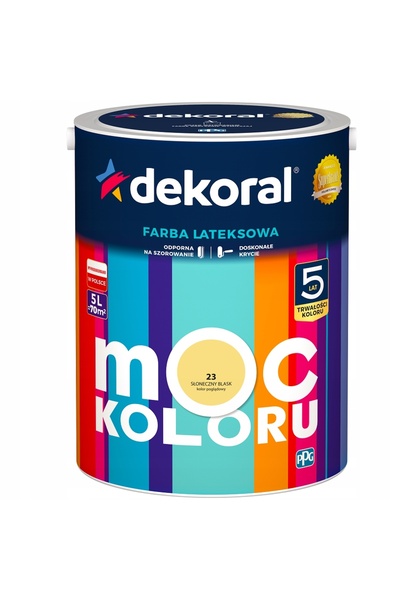 DEKORAL MOC Vopsea Latex Acrilică Colorată, cu efect de strălucire solară, 5L