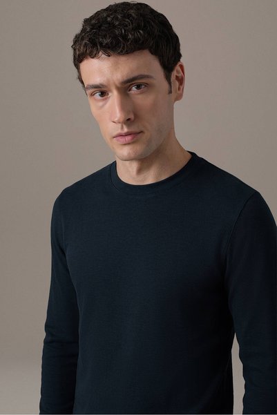 Hemington İnterlok Örgü Bisiklet Yaka Lacivert Sweatshirt