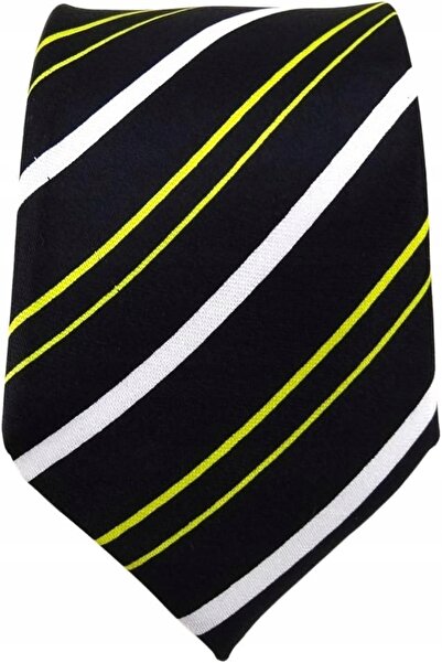 NO BRAND Cravată clasică, elegantă, neagră, cu dungi, pentru toate ocaziile.