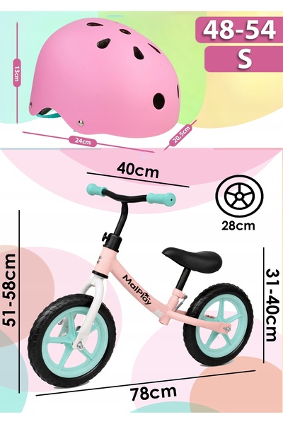 Allvo BICICLETĂ FĂRĂ PEDALE PENTRU COPII, UȘOARĂ, REGLABILĂ, SET 3 ÎN 1: CASC...