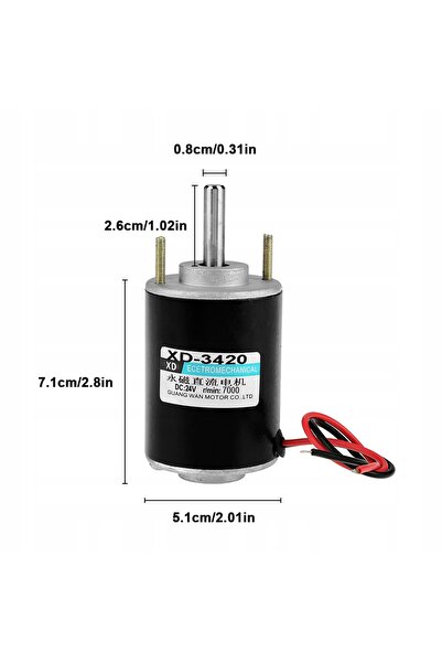 NO BRAND Motor electric cu magnet permanent de 30W, 24V CC, 6000 RPM