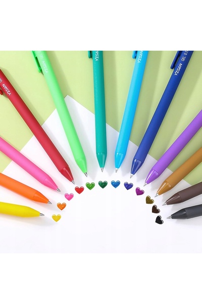 NO BRAND Pixuri cu gel colorate, 12 bucăți, uscare rapidă, ideale pentru școală