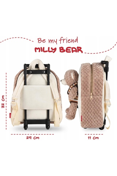 NO BRAND Rucsac pentru copii cu mascota detașabilă, rucsac cu roți, confortab...