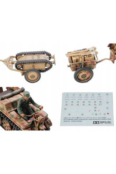 TAMIYA 1/48 Vehicul cu șenile cu cărucior și Goliath 32502
