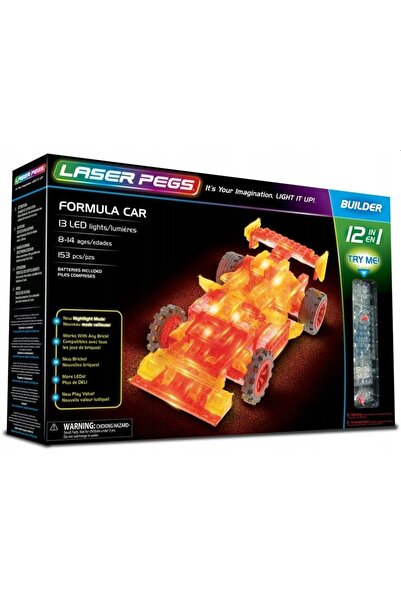 LASER PEGS Mașini de curse, 12 modele, blocuri de construcție cu lumini LED