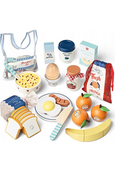 NO BRAND SET DE JUCĂRII DIN LEMN CU ALIMENTE PENTRU JOCUL DE ROL, IDEAL CA CADOU