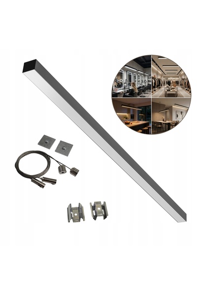 NO BRAND Corp de iluminat liniar LED negru de 60cm, 3 culori, 10/15/20 W, cu ...
