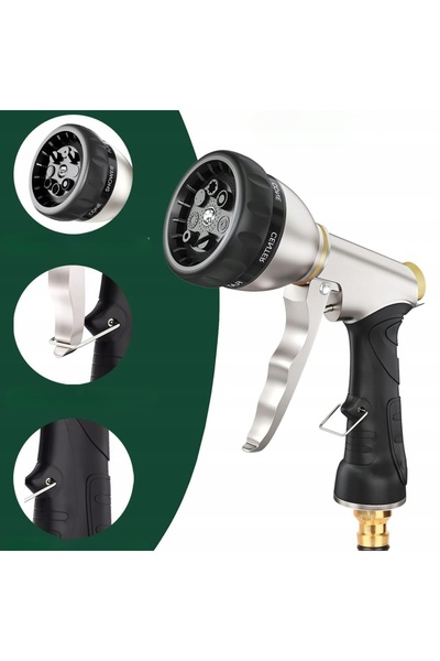 NO BRAND Pistol de grădină cu duză metalică cu 9 funcții
