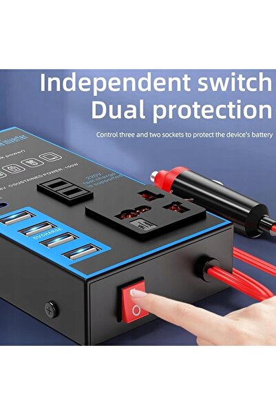 NO BRAND Invertor auto 1500 W, încărcător auto