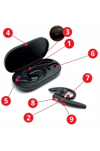 NO BRAND Căști wireless in-ear Bluetooth - Transparent