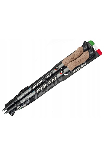 Fizan KIJE TREKKINGOWE COMPACT 4 NEGRU 51-130 cm UȘOR PENTRU MUNȚI