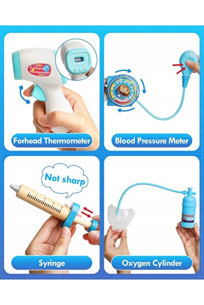 NO BRAND Set de doctor pentru copii, valiză medicală cu accesorii, cadou