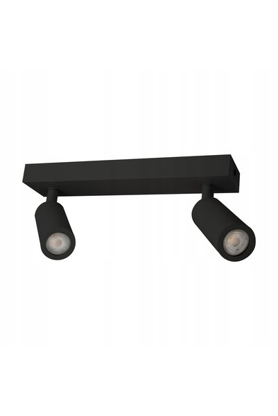 NO BRAND Spot dublu 2x MR11 GU10 rotund negru, montaj aplicat, pentru living