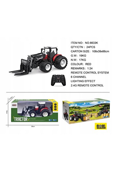 NO BRAND Tractor roșu R/C cu Turmă