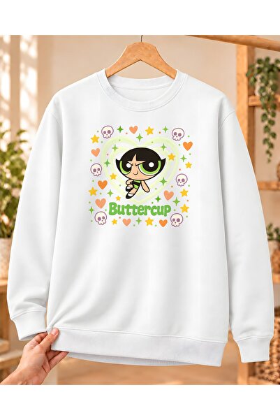 Mor Mürekkep Powerpuff Girls Buttercup majica sa kvadratnim uzorkom, unisex, ...