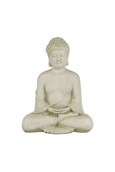 OEM Decoratiune Ceramica Etnica Figurină Buddha Ecru de Gradina 22x16.5x28 cm...