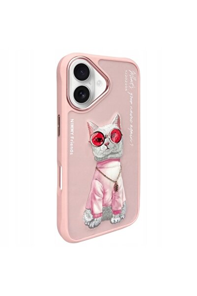 NO BRAND NIMMY Husă pentru iPhone 16 6.1, design cu ochelari și pisică cool, ...
