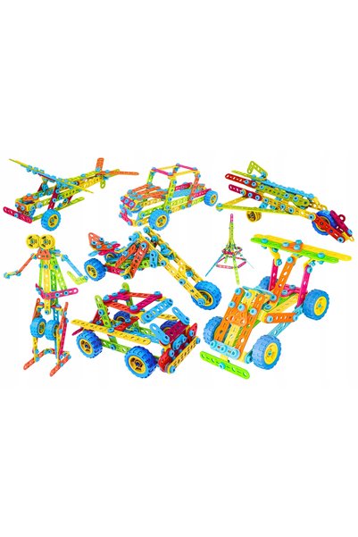 DK Blocuri de construcție creative pentru copii 10 în 1 VEHICULE de transform...