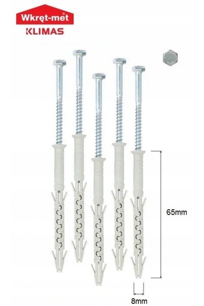 Klimas Wkret-Met Șuruburi de expansiune cu cap hexagonal 8x65mm, 100 buc. KPR...