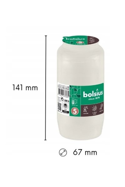 Bolsius Znicz Alb 20 bucăți 3 zile fără ulei de palmier care se arde