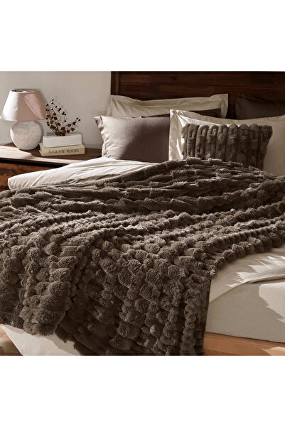 Linens Latrell Çift Kişilik Battaniye Kahve