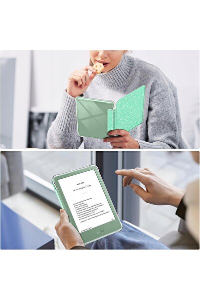 NO BRAND Husă transparentă elegantă pentru tabletă, cu capac rabatabil pentru...