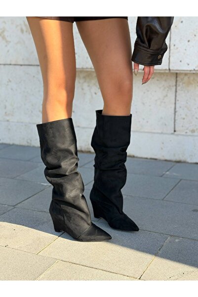 I Love Shoes Cizme până la genunchi - Negru - Wedge